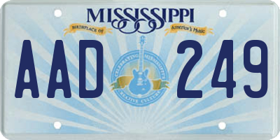 MS license plate AAD249