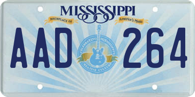 MS license plate AAD264