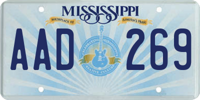 MS license plate AAD269