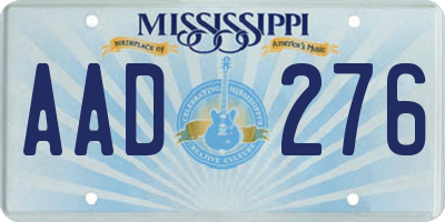 MS license plate AAD276