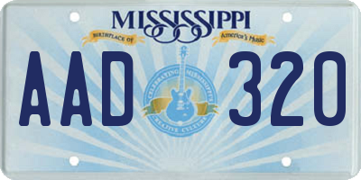 MS license plate AAD320