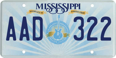 MS license plate AAD322