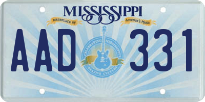 MS license plate AAD331