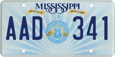 MS license plate AAD341
