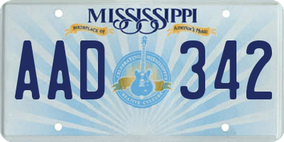 MS license plate AAD342