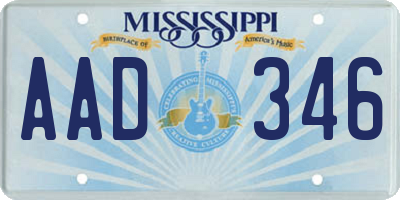MS license plate AAD346