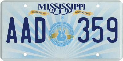 MS license plate AAD359
