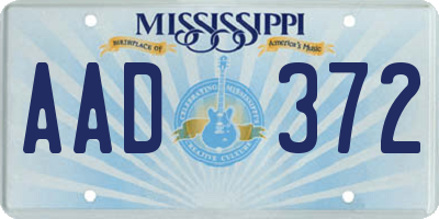 MS license plate AAD372