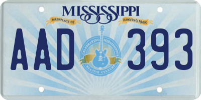 MS license plate AAD393