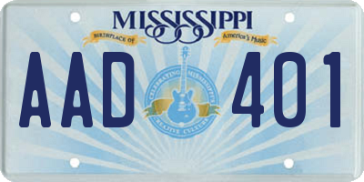 MS license plate AAD401