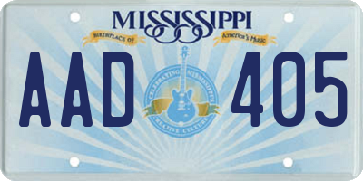 MS license plate AAD405