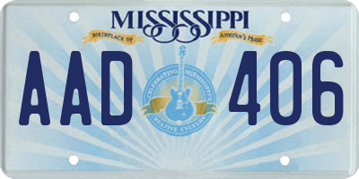 MS license plate AAD406