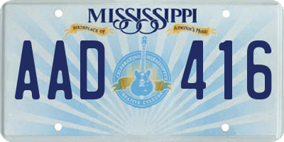 MS license plate AAD416