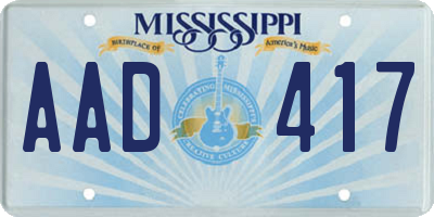 MS license plate AAD417