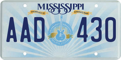 MS license plate AAD430