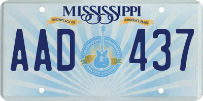 MS license plate AAD437