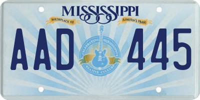MS license plate AAD445