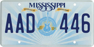 MS license plate AAD446
