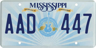 MS license plate AAD447