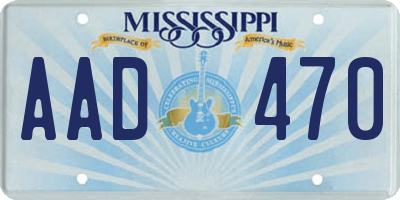 MS license plate AAD470