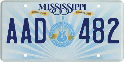 MS license plate AAD482
