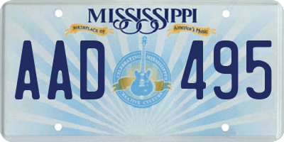 MS license plate AAD495