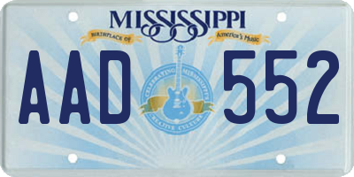 MS license plate AAD552