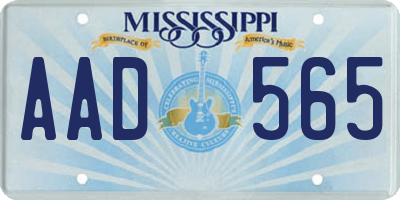MS license plate AAD565