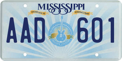 MS license plate AAD601