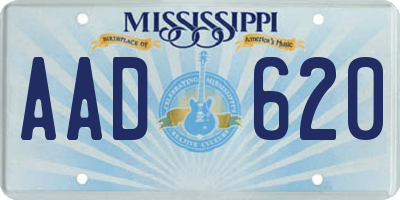 MS license plate AAD620