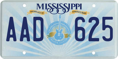 MS license plate AAD625
