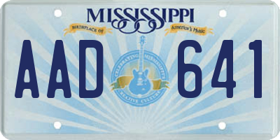 MS license plate AAD641