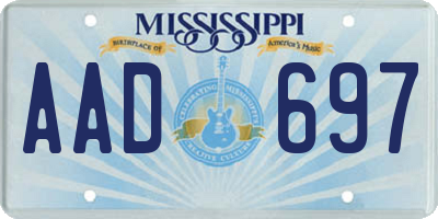 MS license plate AAD697