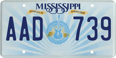 MS license plate AAD739