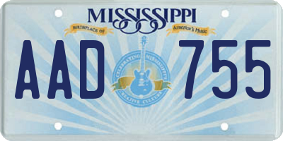 MS license plate AAD755