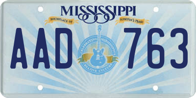 MS license plate AAD763