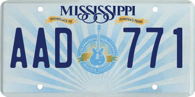 MS license plate AAD771
