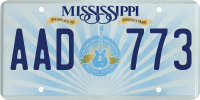 MS license plate AAD773