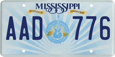 MS license plate AAD776