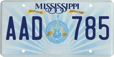 MS license plate AAD785