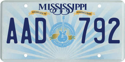 MS license plate AAD792