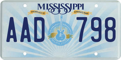 MS license plate AAD798
