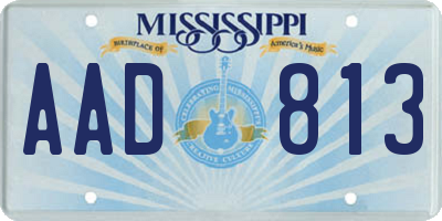 MS license plate AAD813