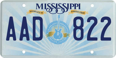 MS license plate AAD822