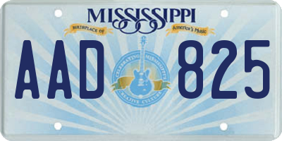 MS license plate AAD825