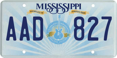 MS license plate AAD827
