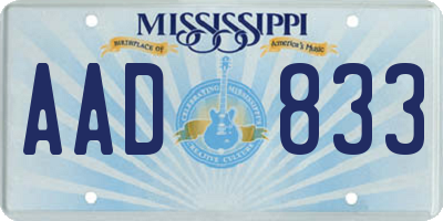 MS license plate AAD833