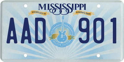 MS license plate AAD901