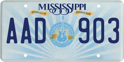 MS license plate AAD903
