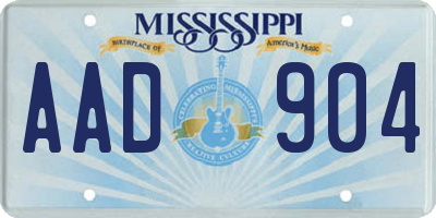MS license plate AAD904